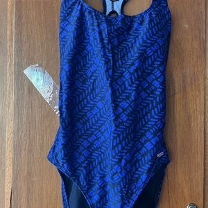 Speedo One Piece in Blue and Black